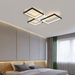 Flush Mount Minimalist 3 τετράγωνο φωτιστικό οροφής Stepless Dimmable with Remote Control 60W