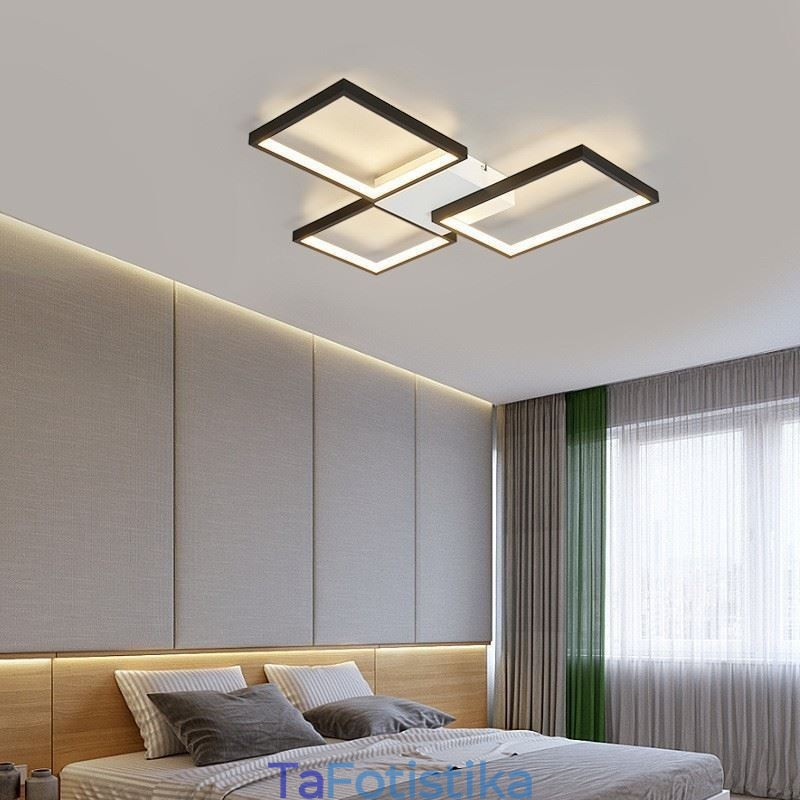 Flush Mount Minimalist 3 τετράγωνο φωτιστικό οροφής Stepless Dimmable with Remote Control 60W