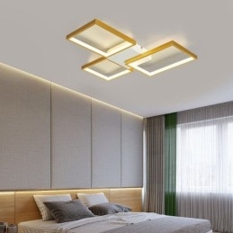 Flush Mount Minimalist 3 τετράγωνο φωτιστικό οροφής Stepless Dimmable with Remote Control 60W