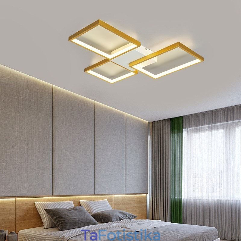 Flush Mount Minimalist 3 τετράγωνο φωτιστικό οροφής Stepless Dimmable with Remote Control 60W