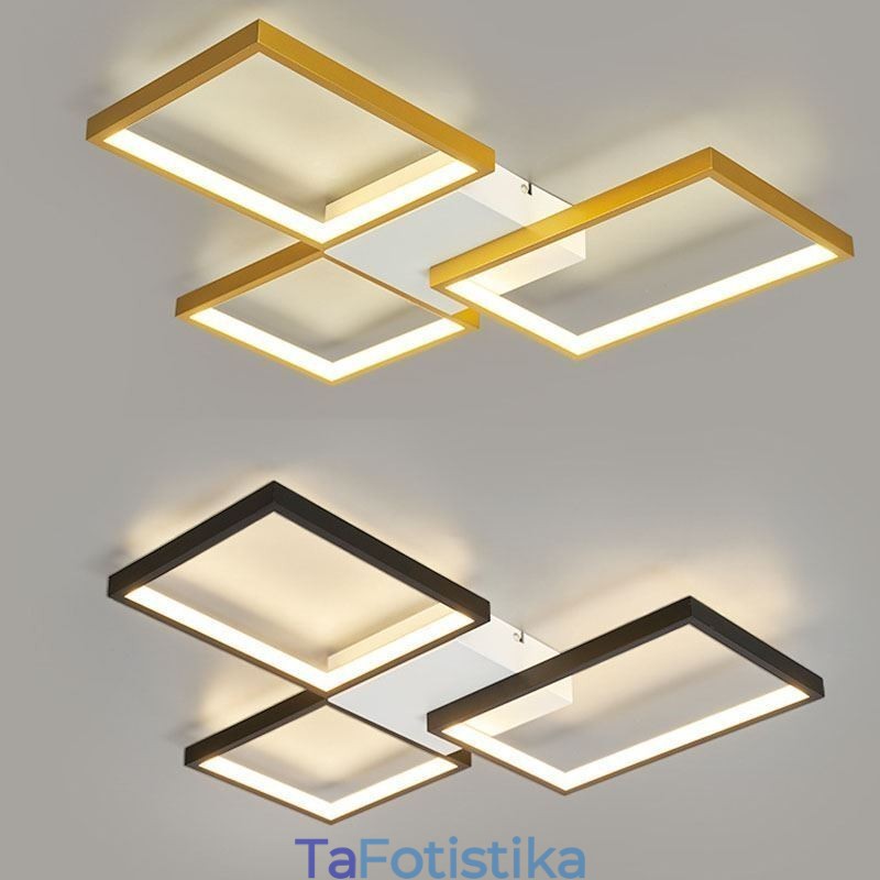 Flush Mount Minimalist 3 τετράγωνο φωτιστικό οροφής Stepless Dimmable with Remote Control 60W