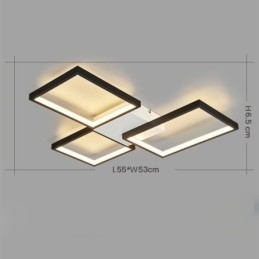 Flush Mount Minimalist 3 τετράγωνο φωτιστικό οροφής Stepless Dimmable with Remote Control 60W