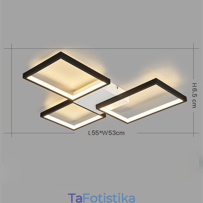 Flush Mount Minimalist 3 τετράγωνο φωτιστικό οροφής Stepless Dimmable with Remote Control 60W