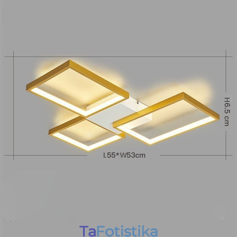 Flush Mount Minimalist 3 τετράγωνο φωτιστικό οροφής Stepless Dimmable with Remote Control 60W