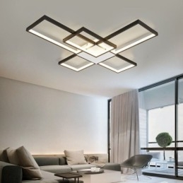 Μινιμαλιστικό Flush Mount Five Τετράγωνο Φωτιστικό Οροφής Χωρίς Βήμα Ρυθμιζόμενο με Τηλεχειριστήριο 92W