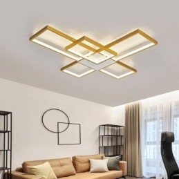 Μινιμαλιστικό Flush Mount Five Τετράγωνο Φωτιστικό Οροφής Χωρίς Βήμα Ρυθμιζόμενο με Τηλεχειριστήριο 92W
