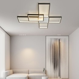 Μινιμαλιστικό Flush Mount Five Τετράγωνο Φωτιστικό Οροφής Χωρίς Βήμα Ρυθμιζόμενο με Τηλεχειριστήριο 92W
