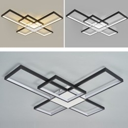 Μινιμαλιστικό Flush Mount Five Τετράγωνο Φωτιστικό Οροφής Χωρίς Βήμα Ρυθμιζόμενο με Τηλεχειριστήριο 92W