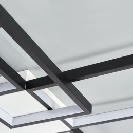 Μινιμαλιστικό Flush Mount Five Τετράγωνο Φωτιστικό Οροφής Χωρίς Βήμα Ρυθμιζόμενο με Τηλεχειριστήριο 92W