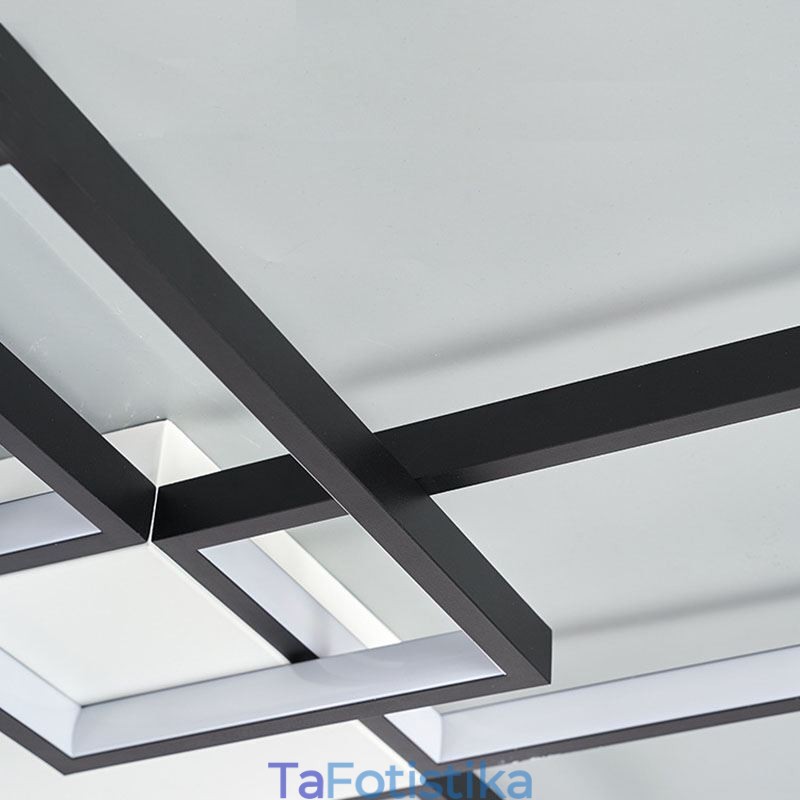 Μινιμαλιστικό Flush Mount Five Τετράγωνο Φωτιστικό Οροφής Χωρίς Βήμα Ρυθμιζόμενο με Τηλεχειριστήριο 92W
