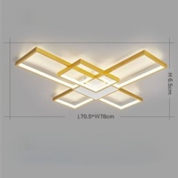 Μινιμαλιστικό Flush Mount Five Τετράγωνο Φωτιστικό Οροφής Χωρίς Βήμα Ρυθμιζόμενο με Τηλεχειριστήριο 92W