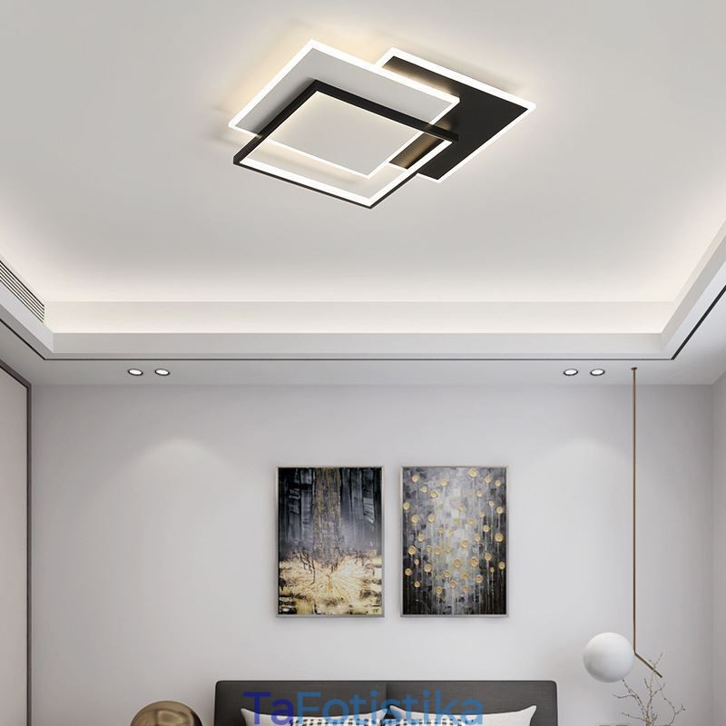 Flush Mount Minimalist Ακρυλικό Τετράγωνο Φωτιστικό Οροφής 40 50εκ