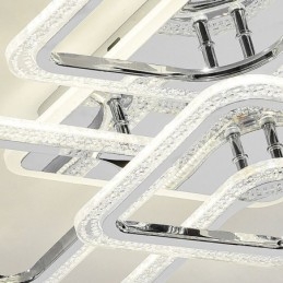 Flush Mount Chrome Ακρυλικό τετράγωνο φωτιστικό οροφής 5 φώτα