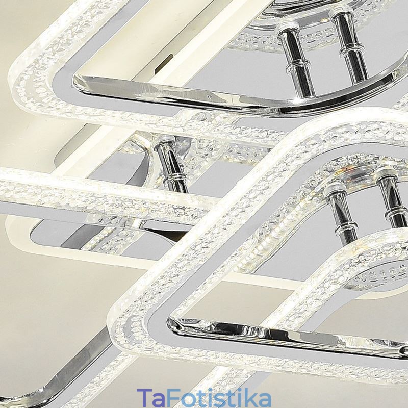Flush Mount Chrome Ακρυλικό τετράγωνο φωτιστικό οροφής 5 φώτα