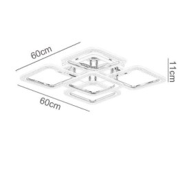 Flush Mount Chrome Ακρυλικό τετράγωνο φωτιστικό οροφής 5 φώτα