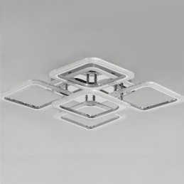 Flush Mount Chrome Ακρυλικό τετράγωνο φωτιστικό οροφής 5 φώτα