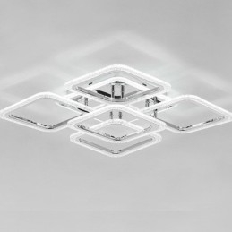 Flush Mount Chrome Ακρυλικό τετράγωνο φωτιστικό οροφής 5 φώτα