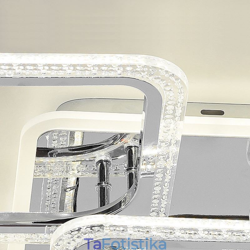 Flush Mount Chrome Ακρυλικό τετράγωνο φωτιστικό οροφής 5 φώτα