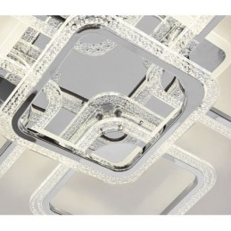 Flush Mount Chrome Ακρυλικό τετράγωνο φωτιστικό οροφής 5 φώτα