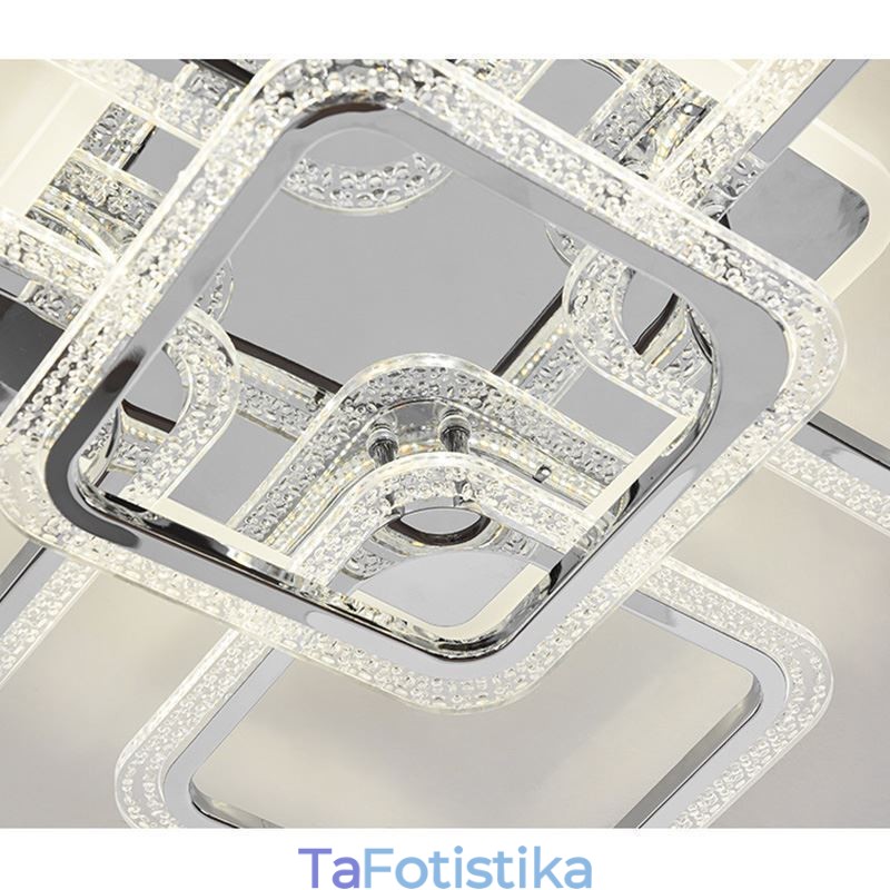 Flush Mount Chrome Ακρυλικό τετράγωνο φωτιστικό οροφής 5 φώτα