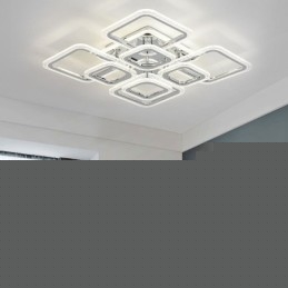 Flush Mount Ακρυλικό τετράγωνο φωτιστικό οροφής χρωμίου 8 φώτα