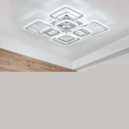 Flush Mount Ακρυλικό τετράγωνο φωτιστικό οροφής χρωμίου 8 φώτα