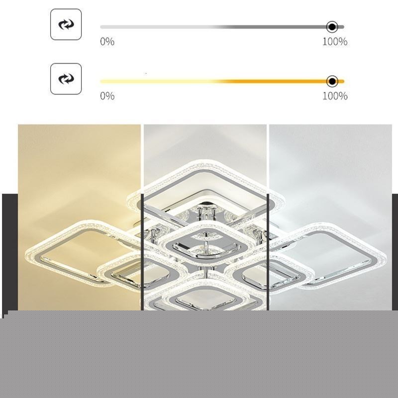 Flush Mount Ακρυλικό τετράγωνο φωτιστικό οροφής χρωμίου 8 φώτα