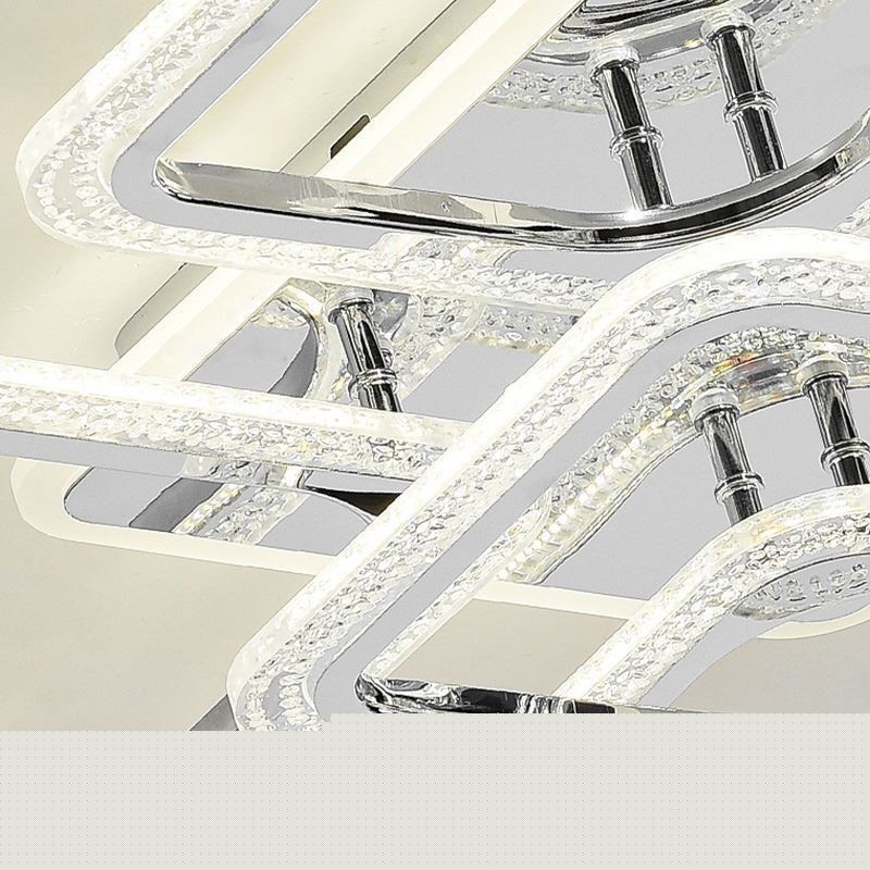 Flush Mount Ακρυλικό τετράγωνο φωτιστικό οροφής χρωμίου 8 φώτα