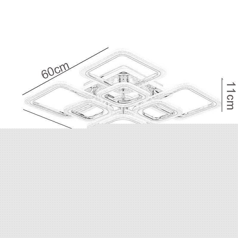 Flush Mount Ακρυλικό τετράγωνο φωτιστικό οροφής χρωμίου 8 φώτα