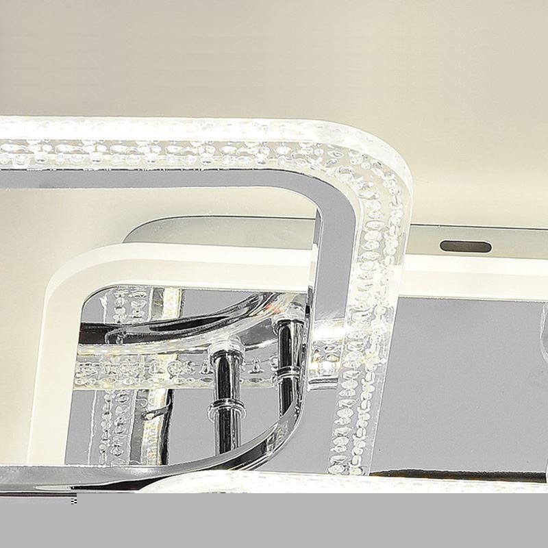 Flush Mount Ακρυλικό τετράγωνο φωτιστικό οροφής χρωμίου 8 φώτα