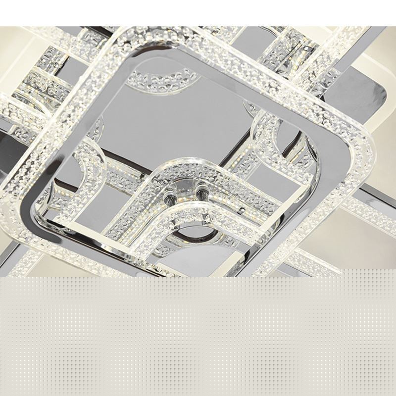 Flush Mount Ακρυλικό τετράγωνο φωτιστικό οροφής χρωμίου 8 φώτα