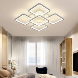 Flush Mount Λευκό Ακρυλικό Τετράγωνο Φωτιστικό Οροφής 5 Φωτιστικά 8 Φώτα