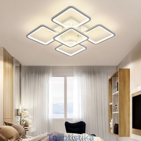 Flush Mount Λευκό Ακρυλικό Τετράγωνο Φωτιστικό Οροφής 5 Φωτιστικά 8 Φώτα Flush Mount Λευκό Ακρυλικό Τετράγωνο Φωτιστικό Οροφής 5 Φωτιστικά 8 Φώτα