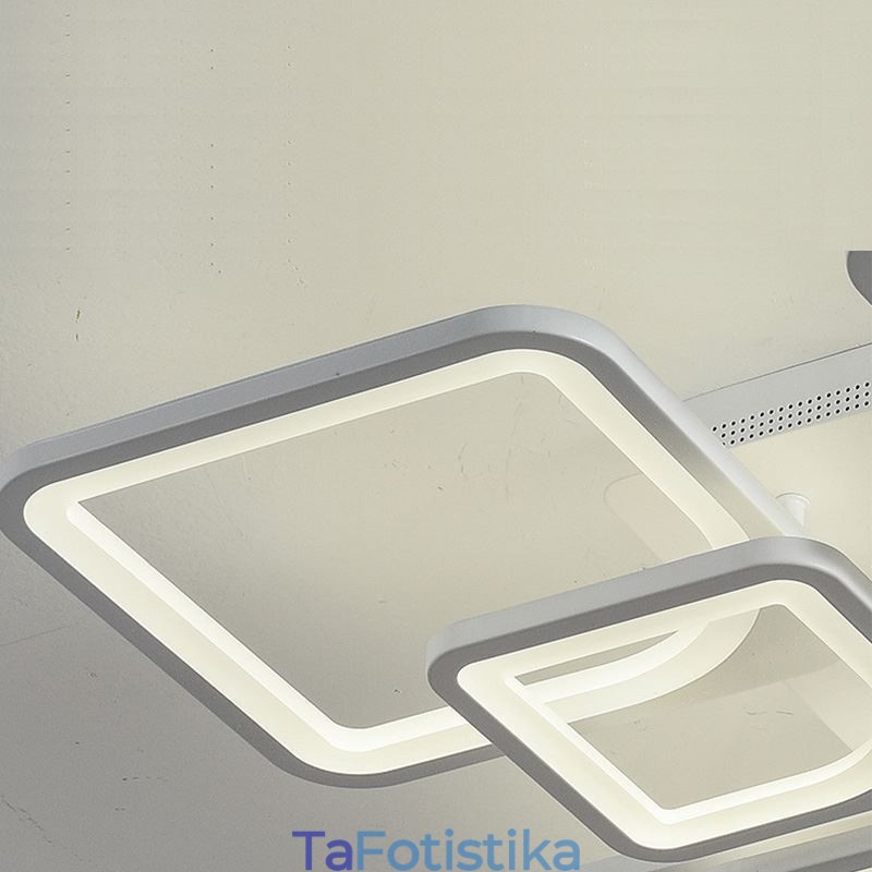 Flush Mount Λευκό Ακρυλικό Τετράγωνο Φωτιστικό Οροφής 5 Φωτιστικά 8 Φώτα