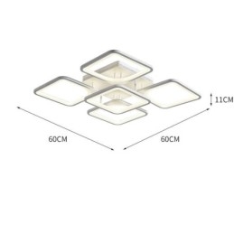 Flush Mount Λευκό Ακρυλικό Τετράγωνο Φωτιστικό Οροφής 5 Φωτιστικά 8 Φώτα
