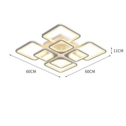 Flush Mount Λευκό Ακρυλικό Τετράγωνο Φωτιστικό Οροφής 5 Φωτιστικά 8 Φώτα