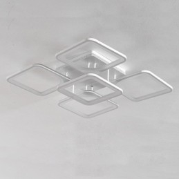 Flush Mount Λευκό Ακρυλικό Τετράγωνο Φωτιστικό Οροφής 5 Φωτιστικά 8 Φώτα