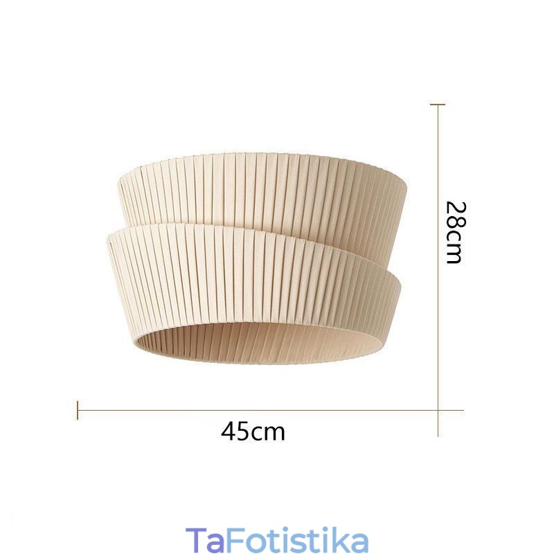 Φωτιστικό οροφής Wabi Sabi Flush Mount French Cream Style από ύφασμα διπλής στρώσης