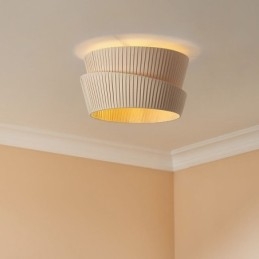 Φωτιστικό οροφής Wabi Sabi Flush Mount French Cream Style από ύφασμα διπλής στρώσης