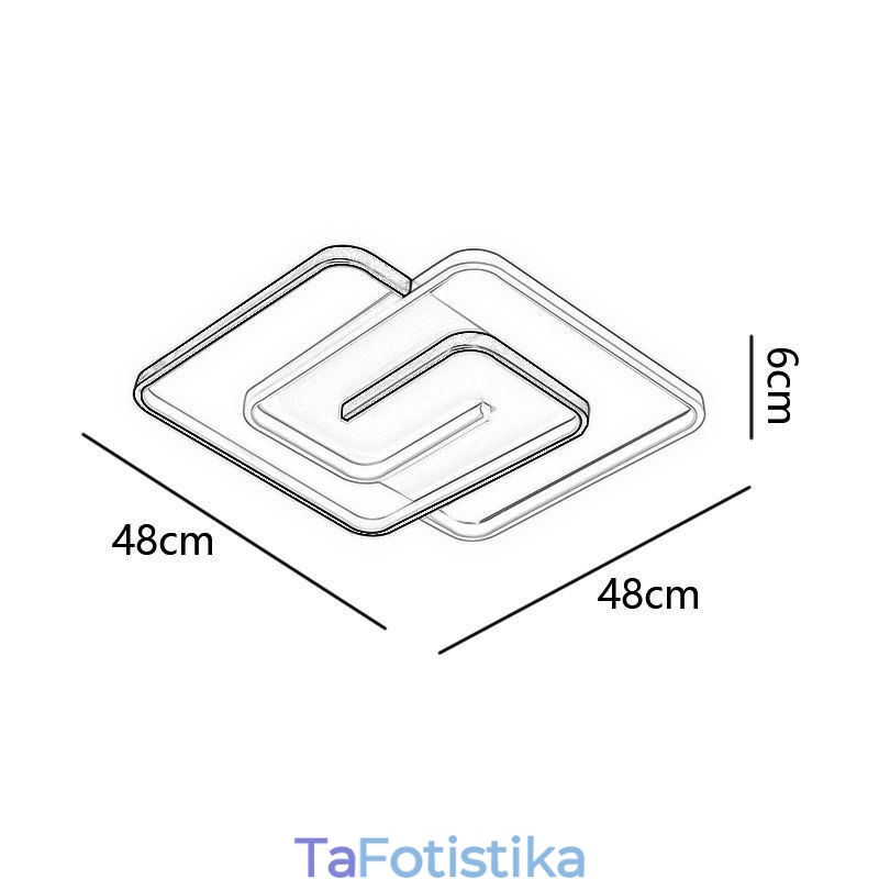 Ακρυλικό τετράγωνο φωτιστικό οροφής Flush Mount