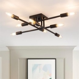 Country Retro Flush Mount Διακοσμητικό Φωτιστικό Οροφής σε αμερικανικό βιομηχανικό στυλ