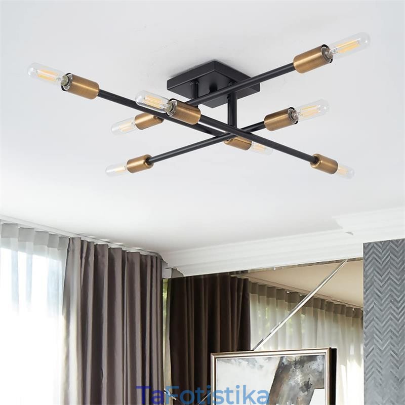 Country Retro Flush Mount Διακοσμητικό Φωτιστικό Οροφής σε αμερικανικό βιομηχανικό στυλ