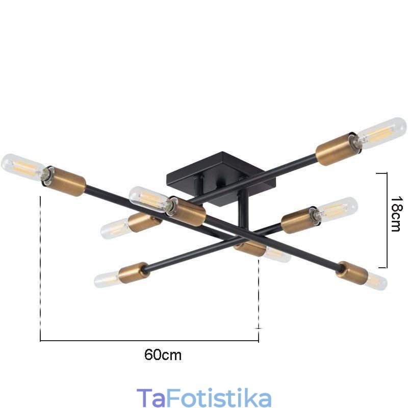 Country Retro Flush Mount Διακοσμητικό Φωτιστικό Οροφής σε αμερικανικό βιομηχανικό στυλ
