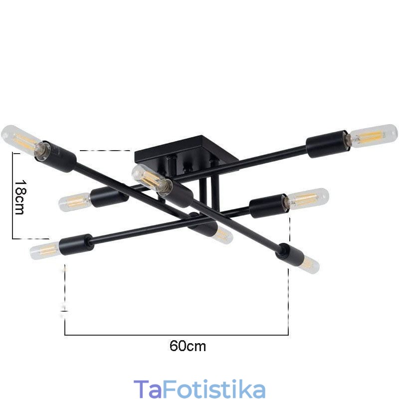 Country Retro Flush Mount Διακοσμητικό Φωτιστικό Οροφής σε αμερικανικό βιομηχανικό στυλ