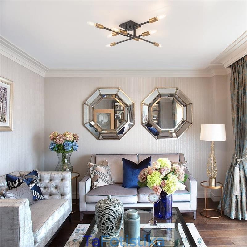 Country Retro Flush Mount Διακοσμητικό Φωτιστικό Οροφής σε αμερικανικό βιομηχανικό στυλ