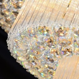 Crystal Flush Mount Στρογγυλό Κρυστάλλινο Φωτιστικό Οροφής με Τηλεχειριστήριο 80CM