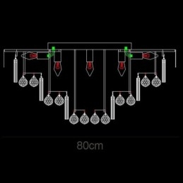 Crystal Flush Mount Στρογγυλό Κρυστάλλινο Φωτιστικό Οροφής με Τηλεχειριστήριο 80CM