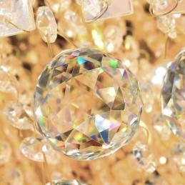 Crystal Flush Mount Στρογγυλό Κρυστάλλινο Φωτιστικό Οροφής με Τηλεχειριστήριο 80CM