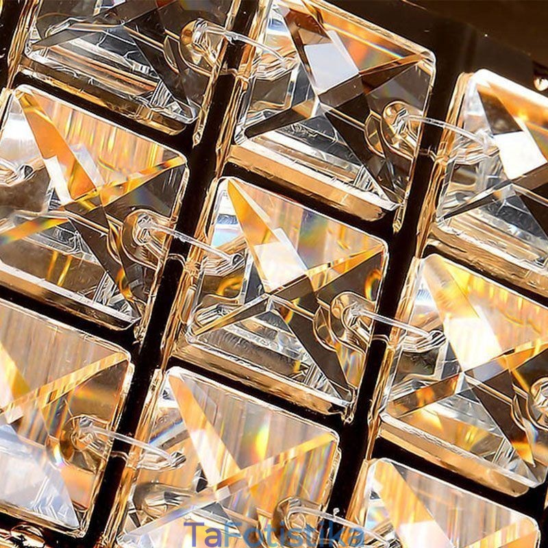 Crystal Flush Mount Στρογγυλό Κρυστάλλινο Φωτιστικό Οροφής με Τηλεχειριστήριο 80CM