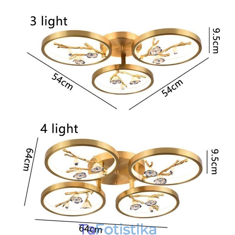 Flush Mount Copper Art Branch Φωτιστικό οροφής Plum Blossom